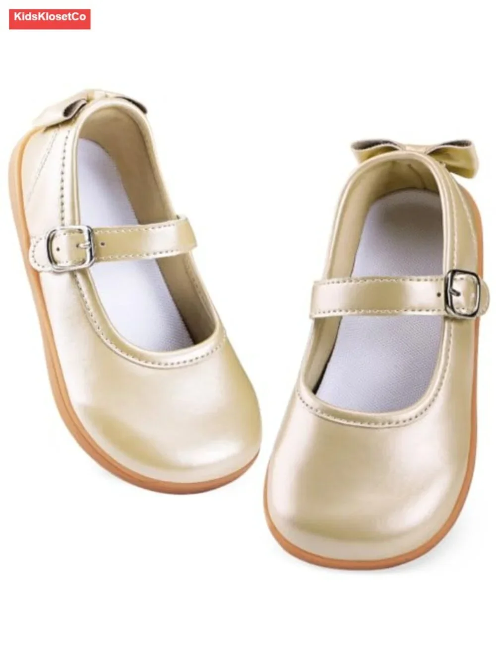 Toddler Girls Wide Ballet Flats Mary Jane Dress Shoes with Hook and Loop